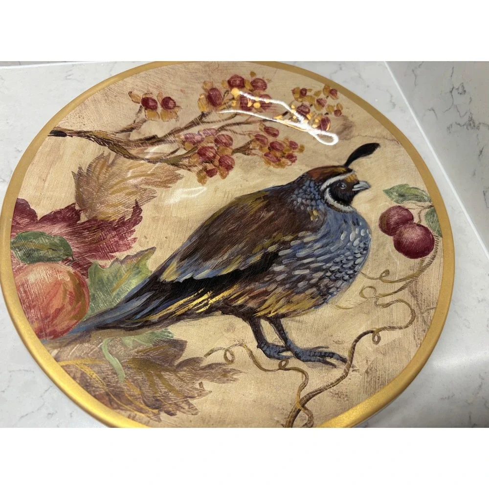 Set of 4 Pottery Barn FRESCO Turkey Game Birds 9